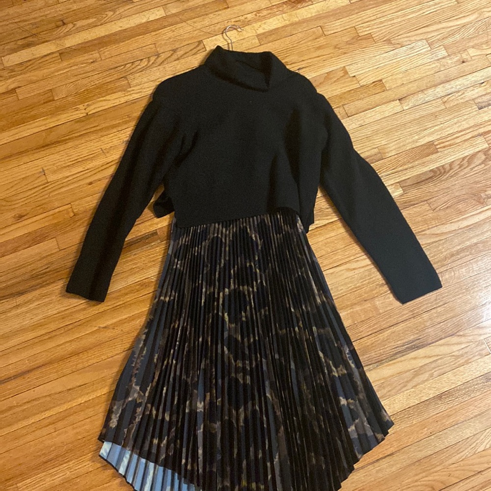 All saints size M midi slip dress with black sweater